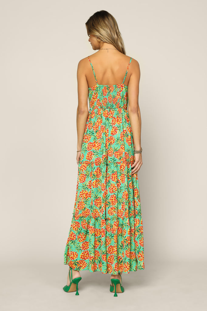 Tropical Print Maxi Dress