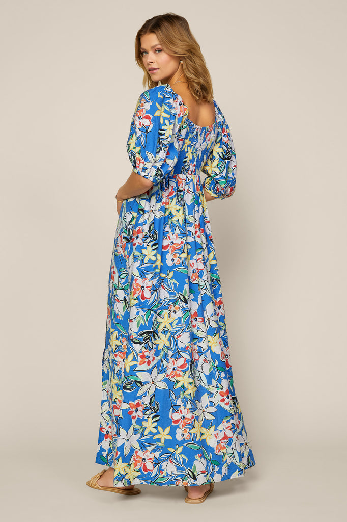 Floral Print Puff Sleeve Dress