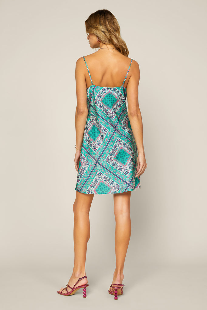 Cowl Printed Mini Dress
