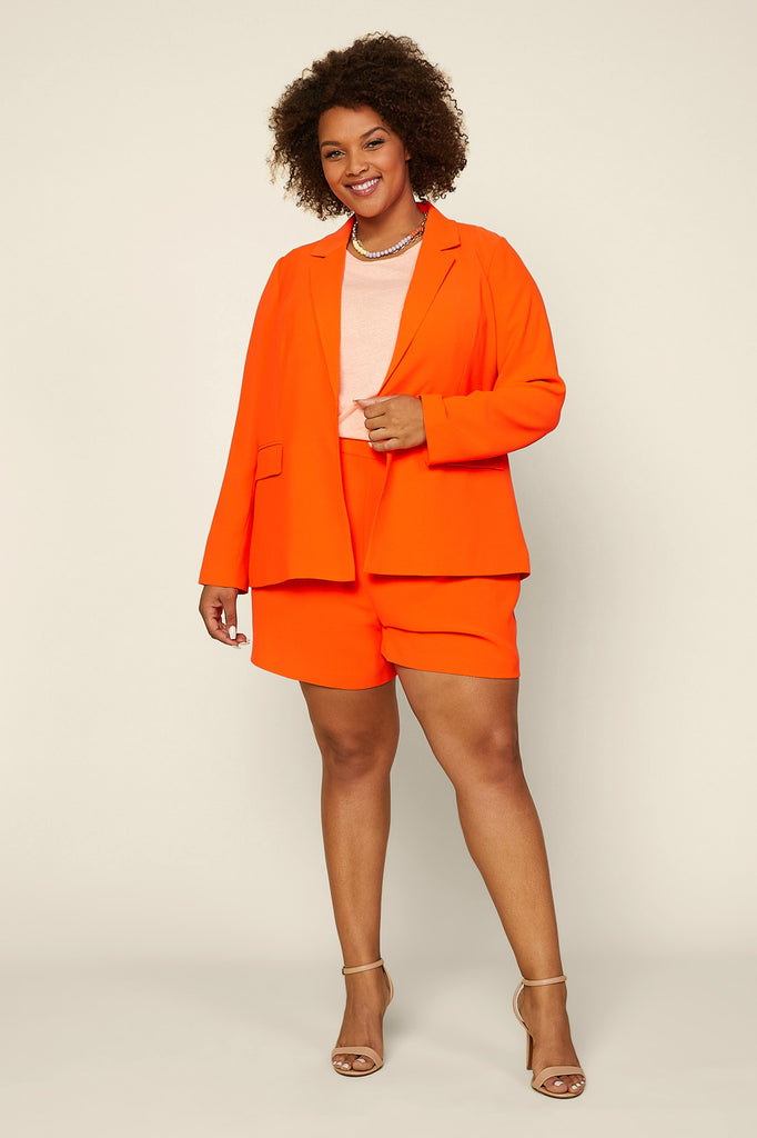 Plus Size - Neon Structured Shorts