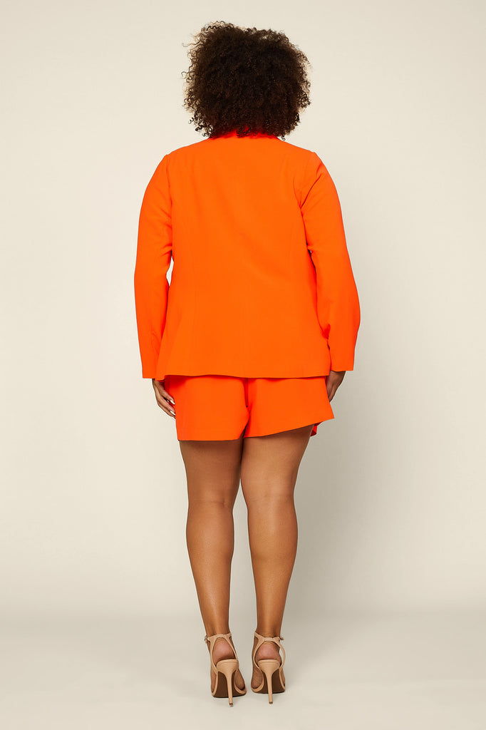 Plus Size - Neon Welt Pocket Blazer
