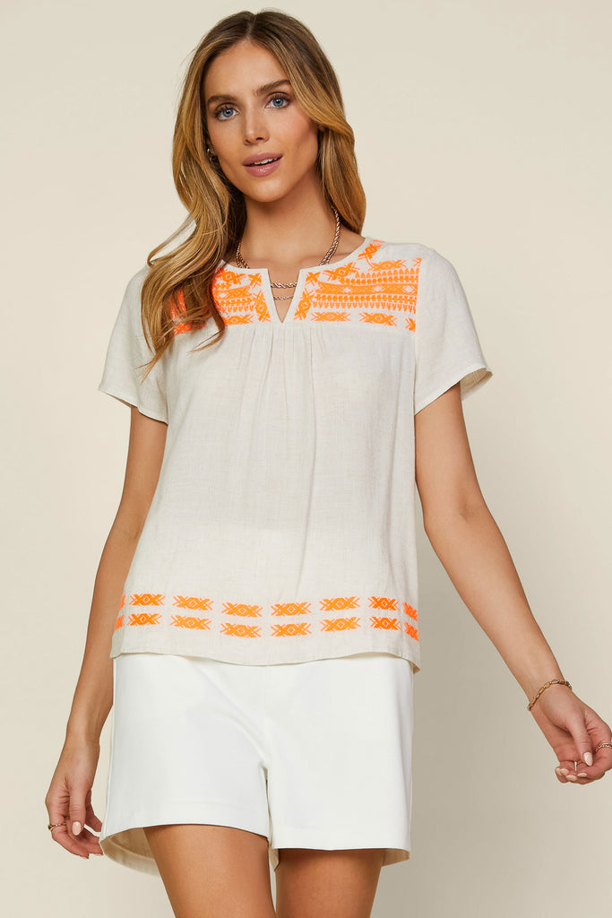 Embroidered Detail Top