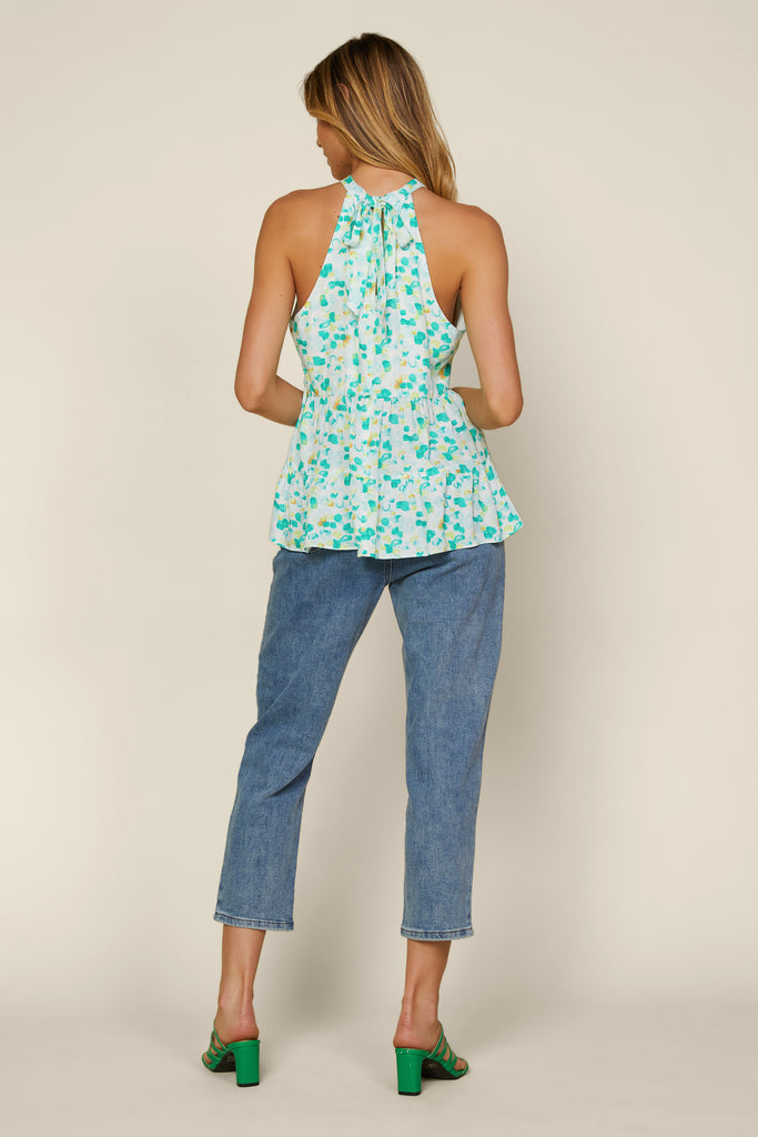 Abstract Dot Halter Top