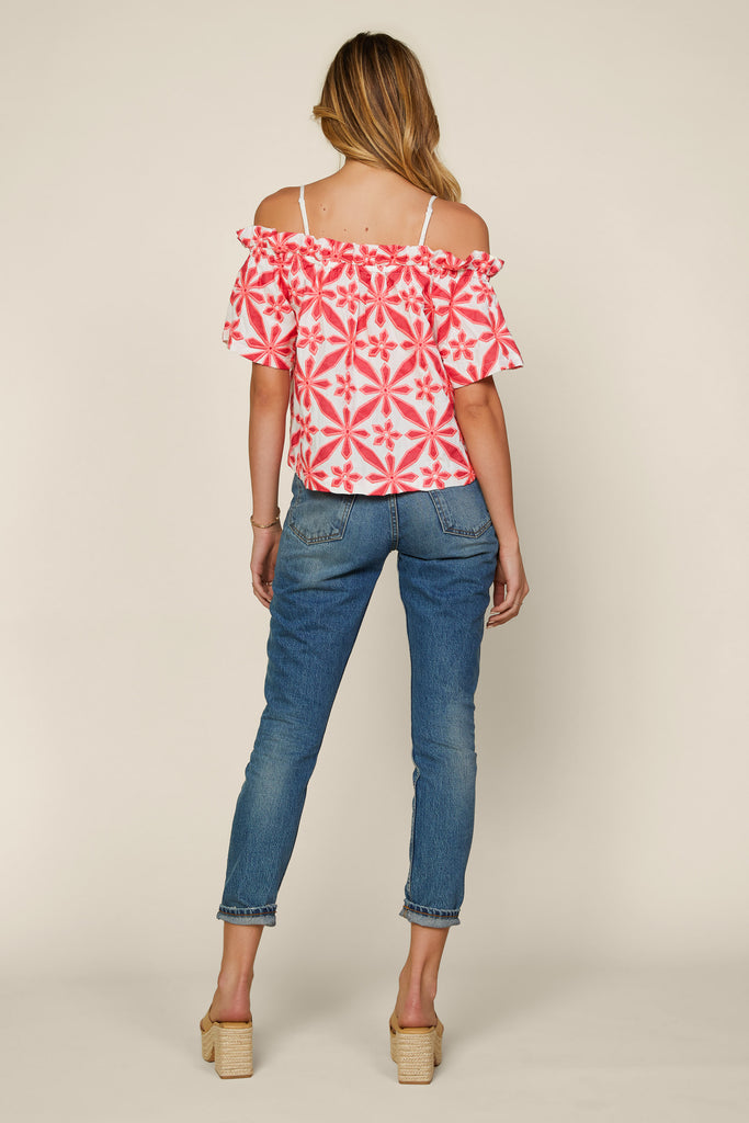 Embroidered Off Shoulder Top