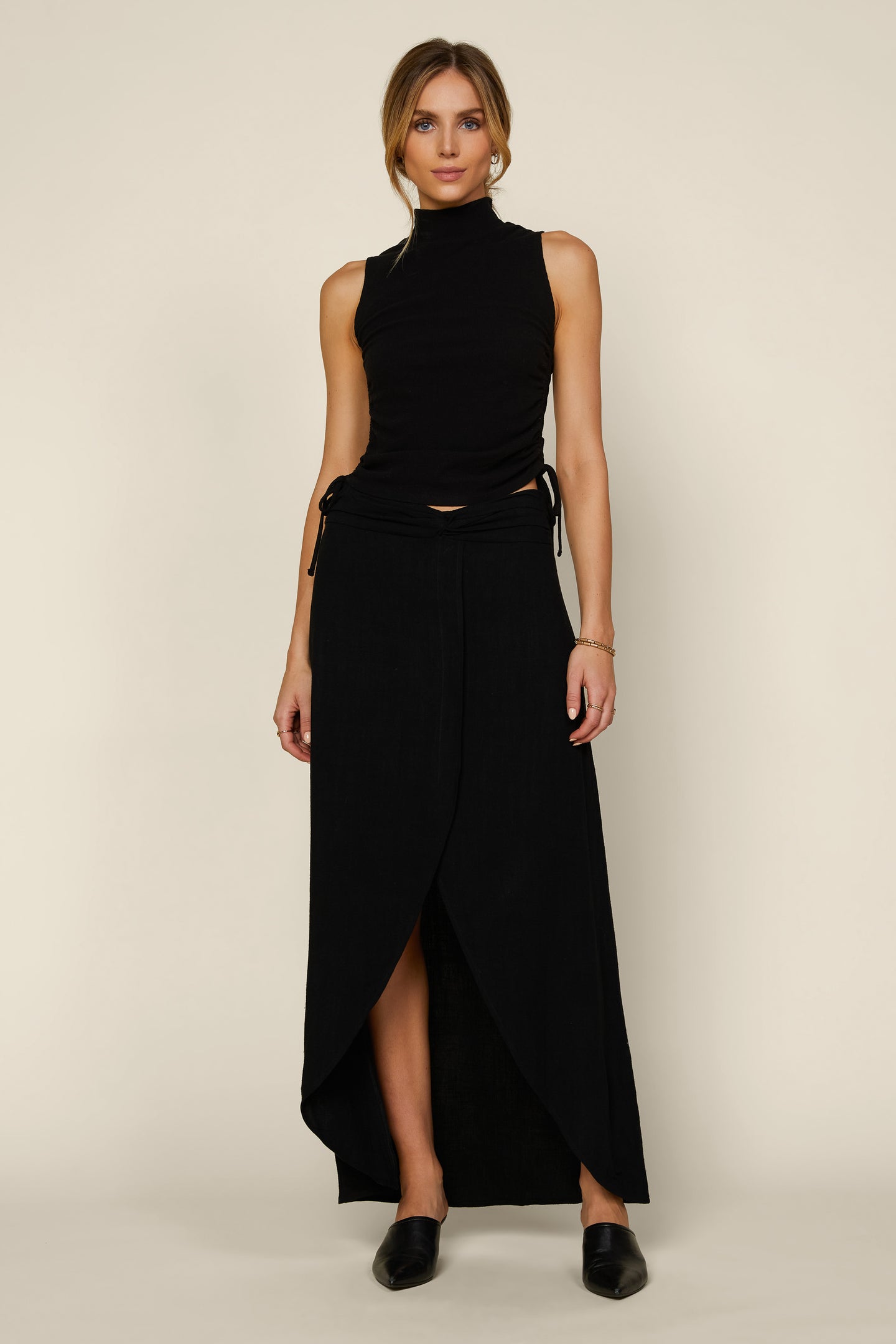 Twisted Front Maxi Skirt