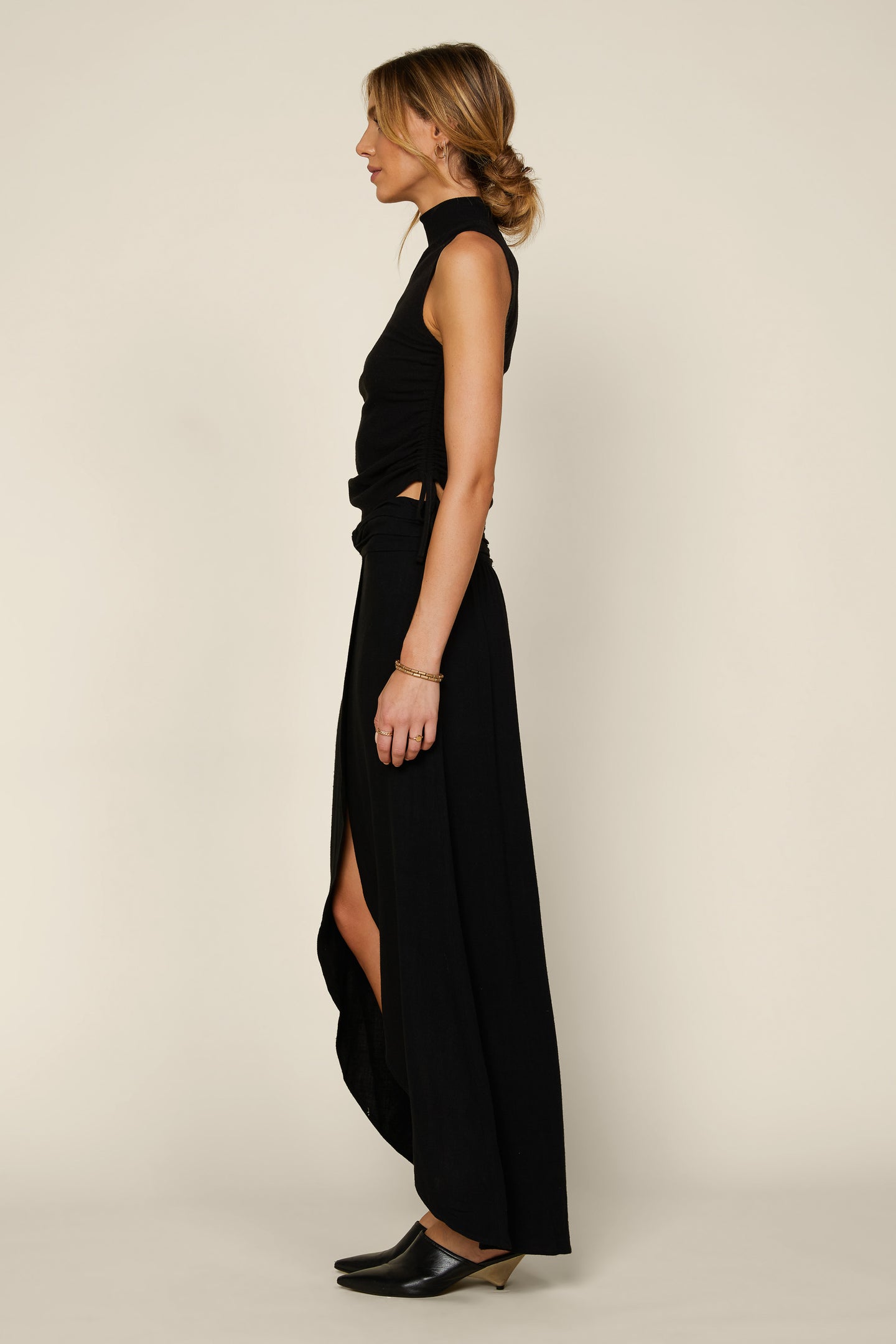 Twisted Front Maxi Skirt
