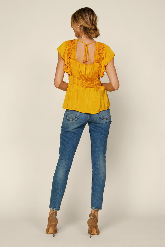 Ruffled V Neck Top