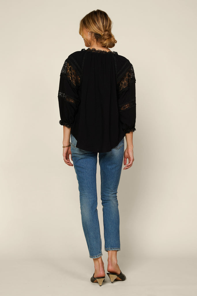 Lace Detail Tassel Blouse