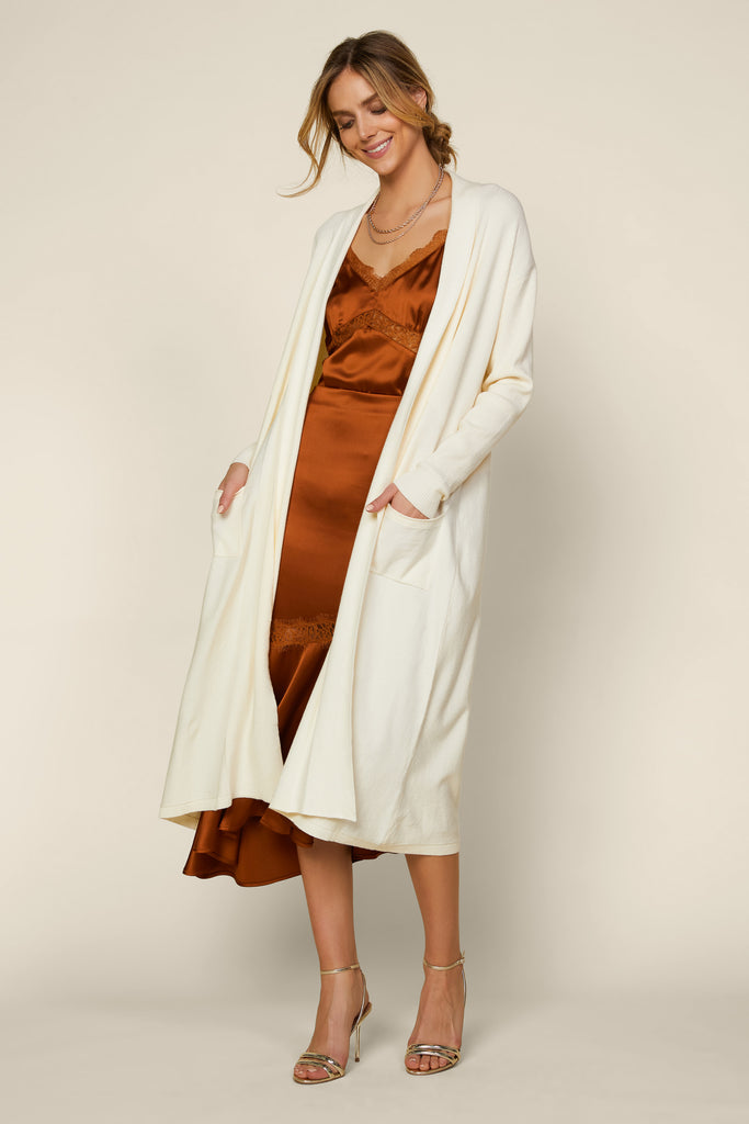 Shawl Collar Long Cardigan