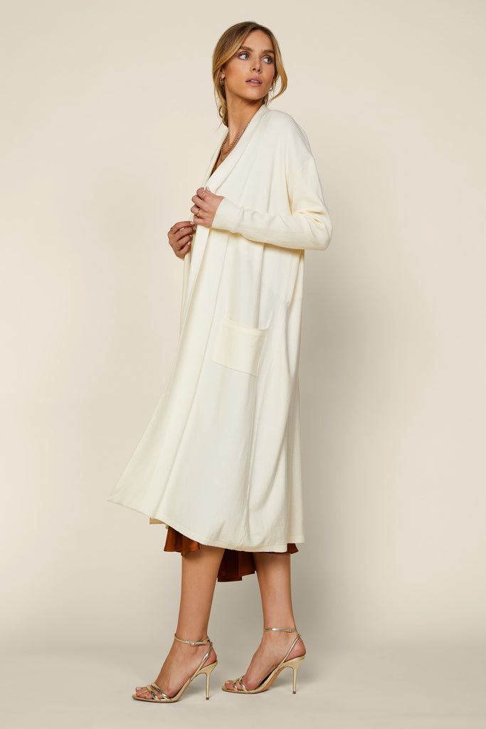 Shawl Collar Long Cardigan