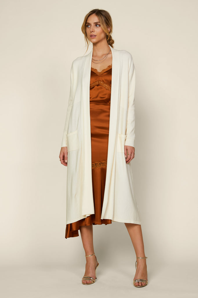 Shawl Collar Long Cardigan