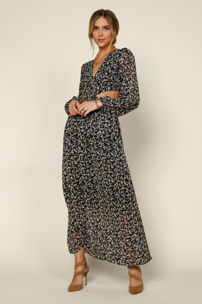 Floral Cutout Maxi Dress