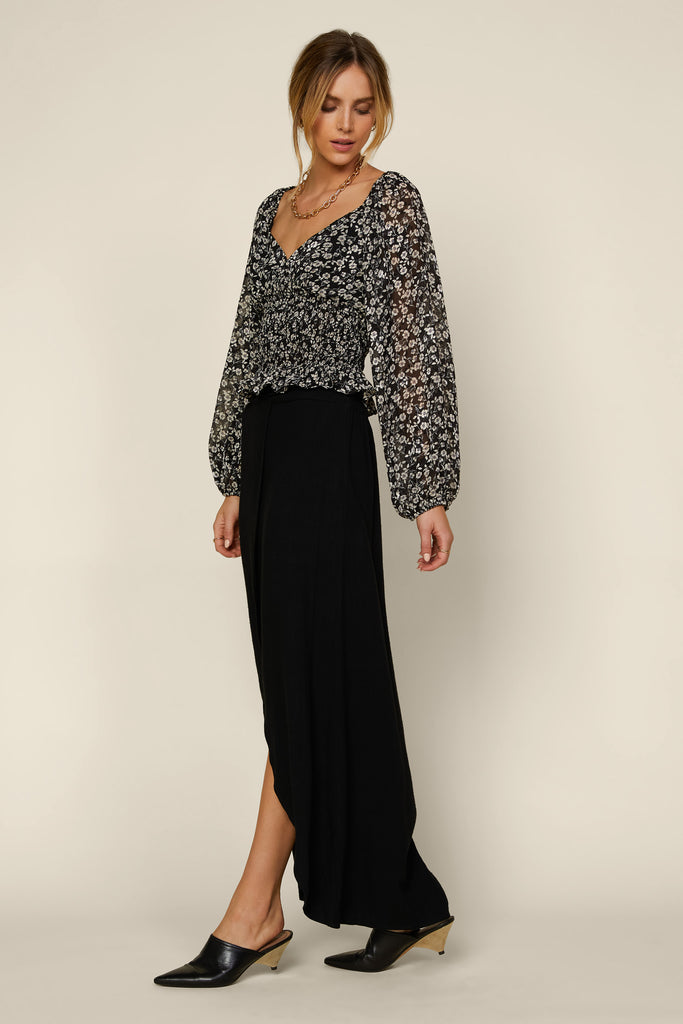 Floral Smocked Long Sleeve Top