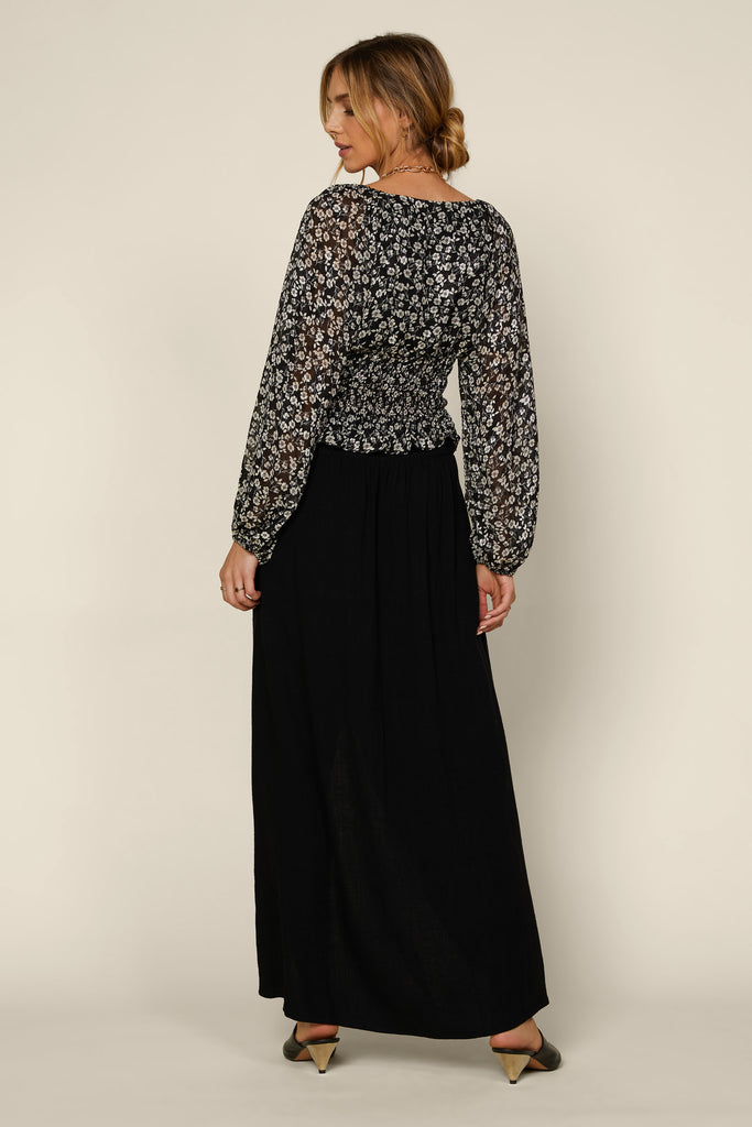 Floral Smocked Long Sleeve Top