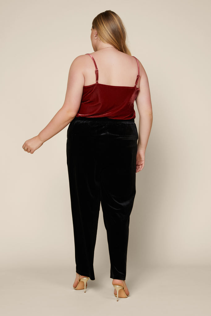 Plus Size - Velvet Cowl Neck Cami