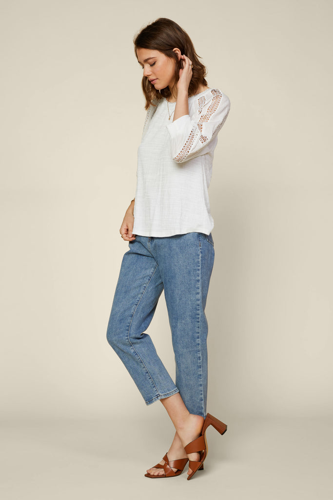 Crochet Trim Knit Top