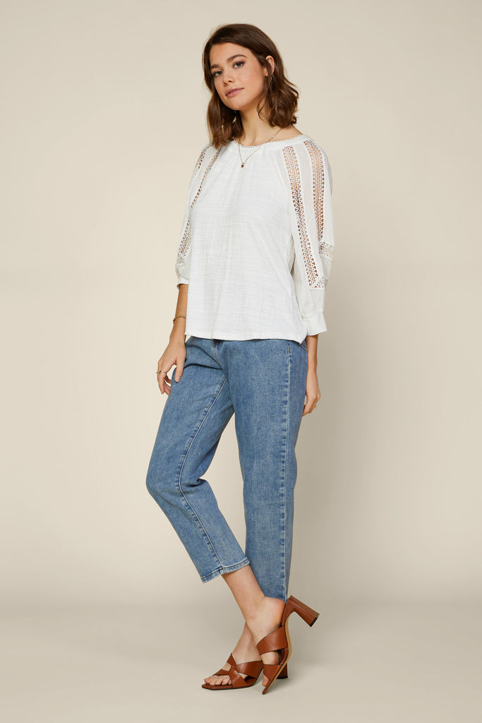 Crochet Trim Knit Top