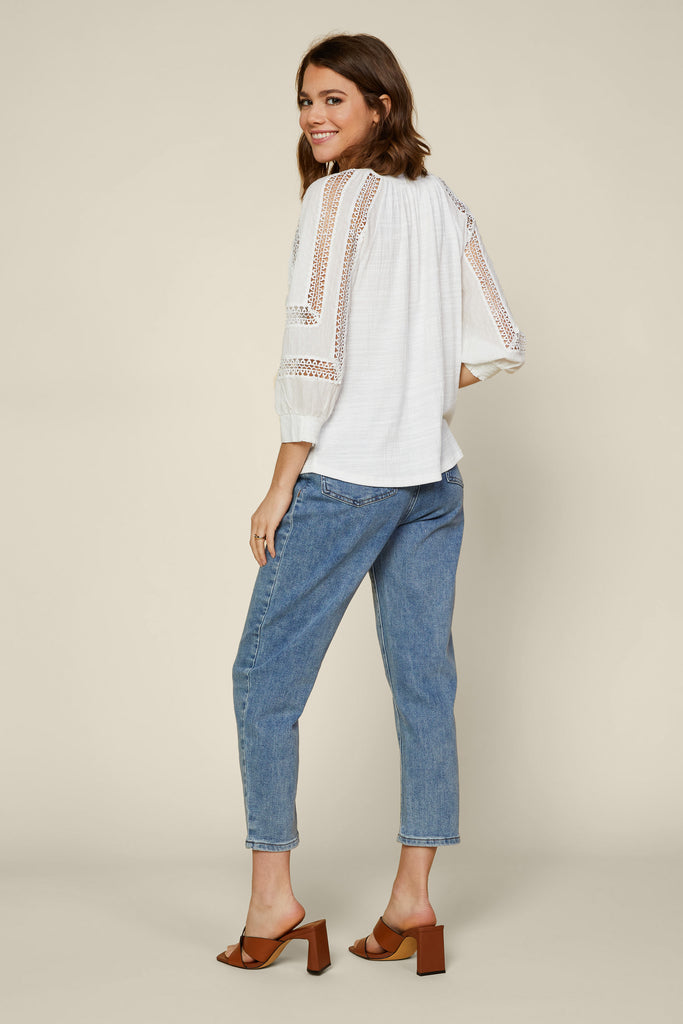 Crochet Trim Knit Top