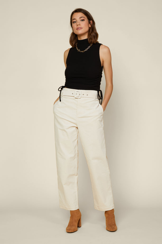 Belted Straight Leg Jeans