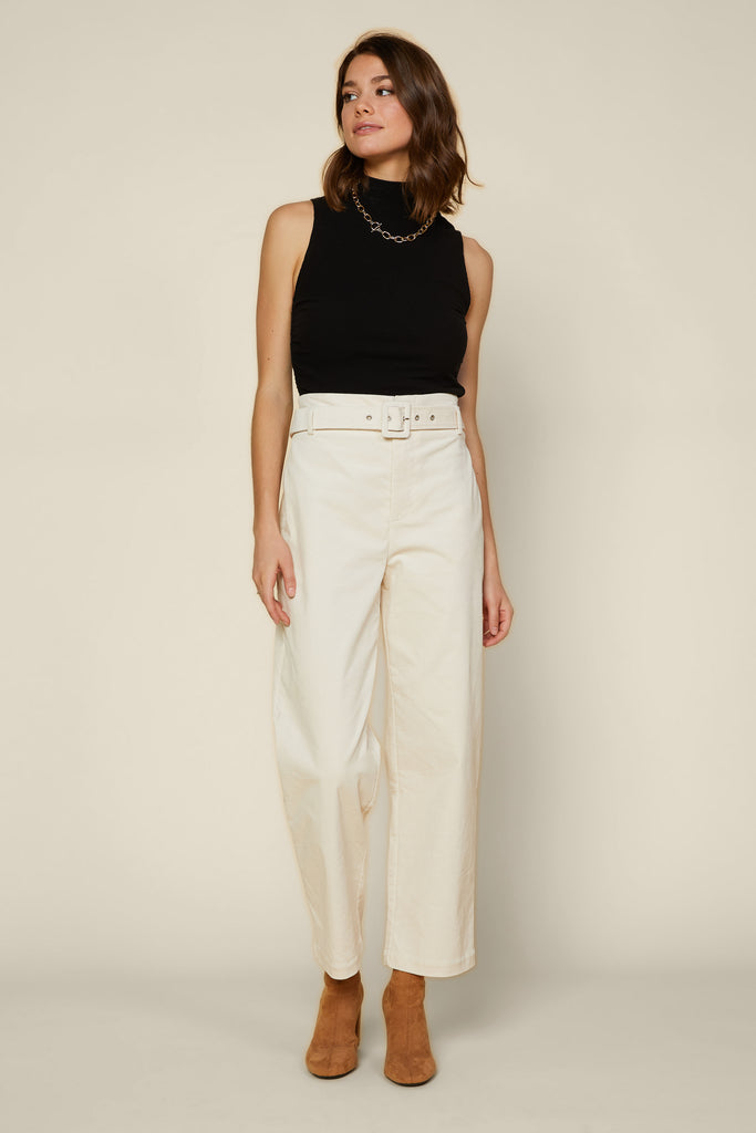 Belted Straight Leg Jeans