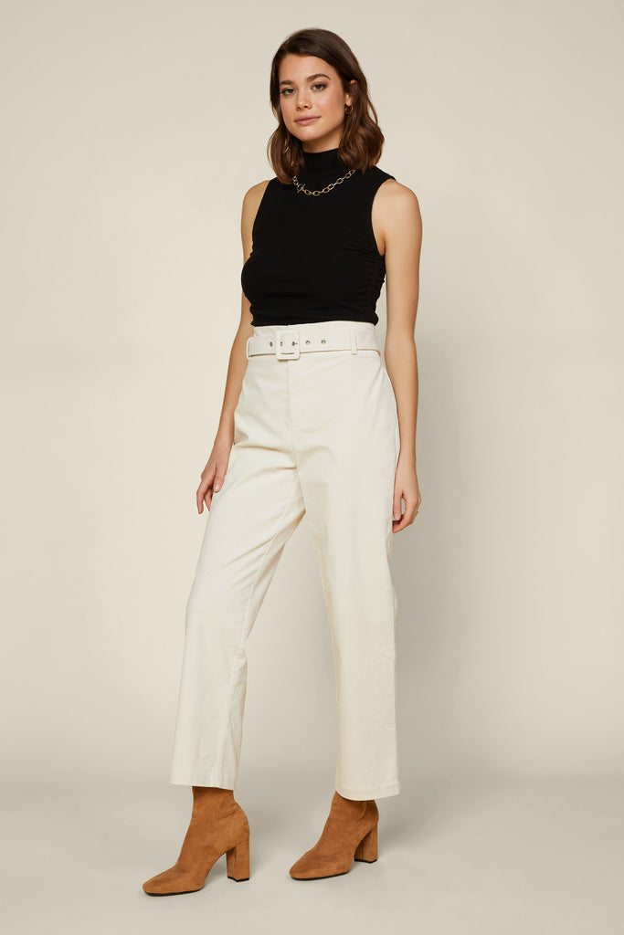 Belted Straight Leg Jeans