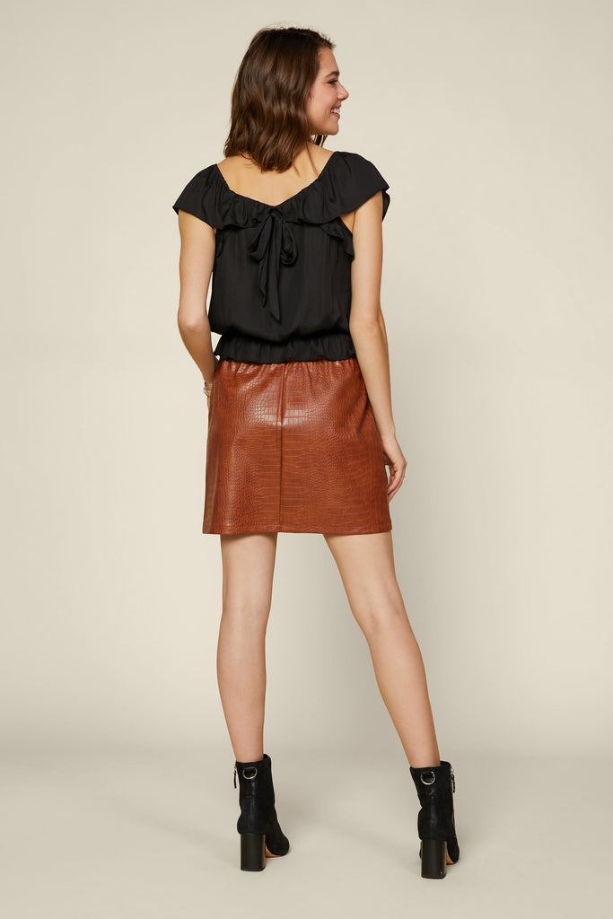 Ruffled Square Neck Top