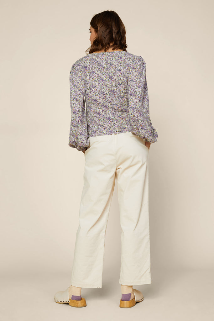 Floral Crisscross Strap Blouse