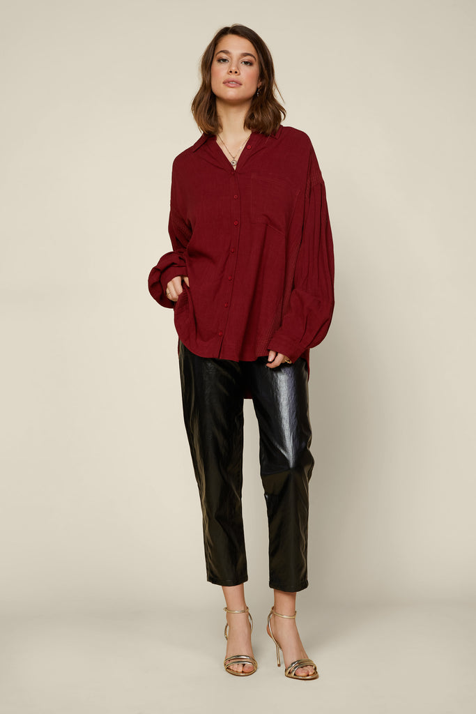 Oversized Button Down Top