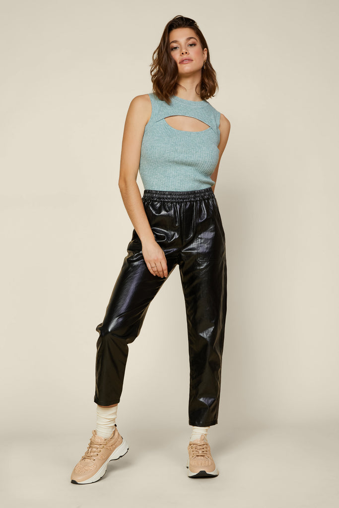 Front Cutout Knit Top