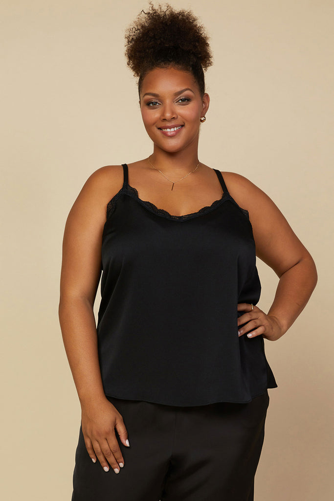 Plus Size - Lace Detail Cami Top