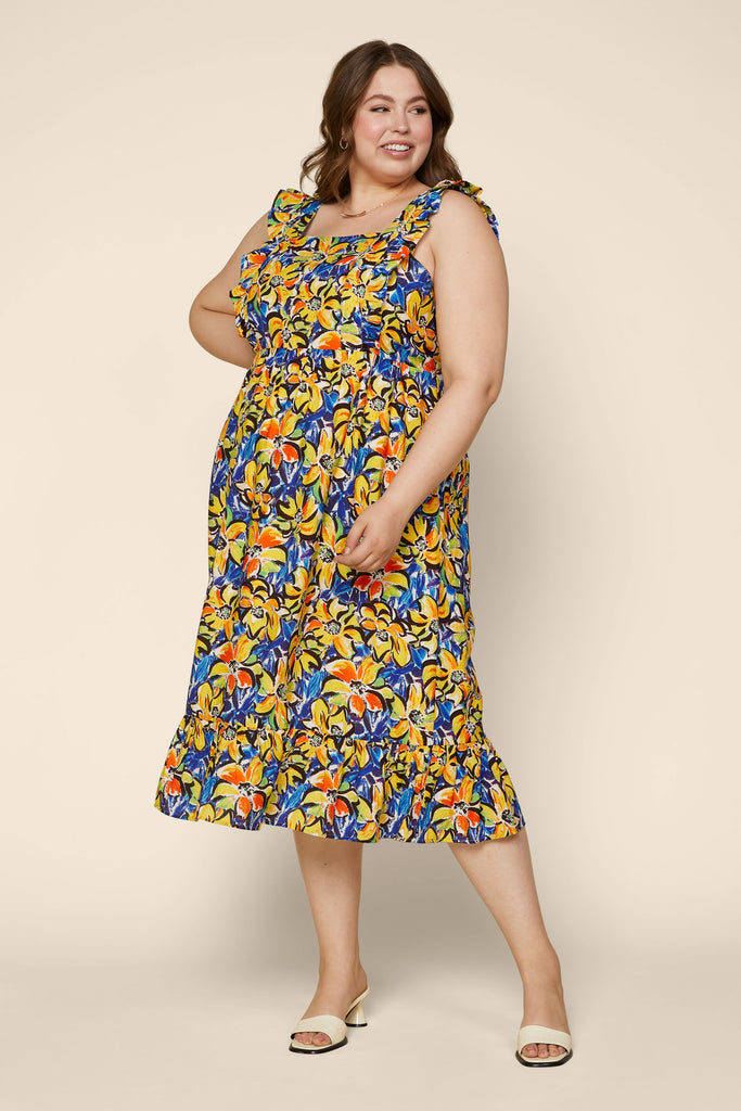 Plus Size - Alyssa Floral Back Tie Dress