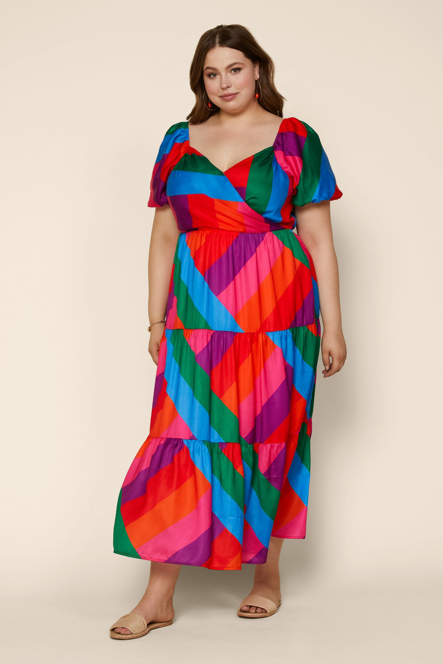 Plus Size - Iliana Multicolor Tiered Dress
