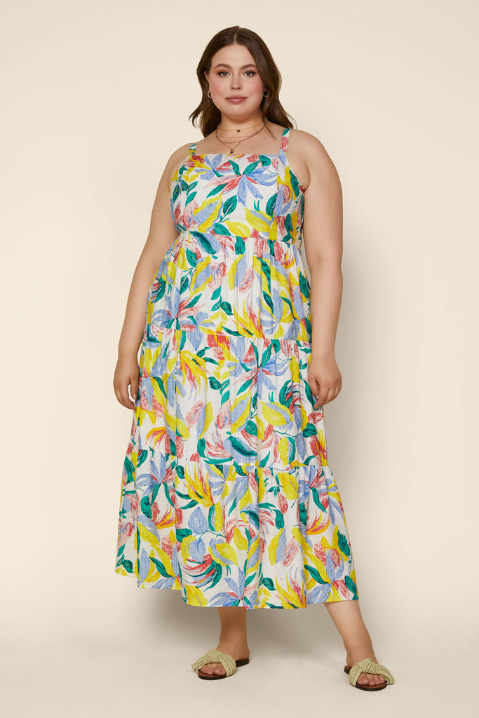 Plus Size - Floral Tiered Maxi Dress