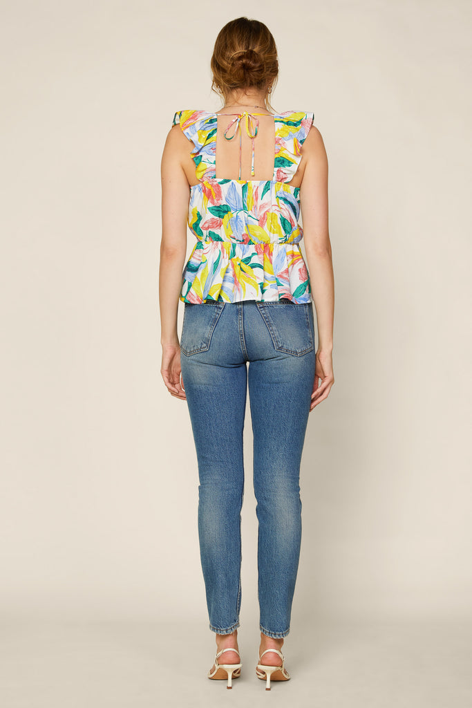 Floral Peplum Ruffled Top