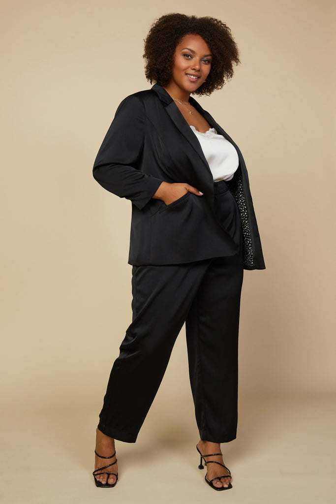 Plus Size - Satin Tailored Blazer