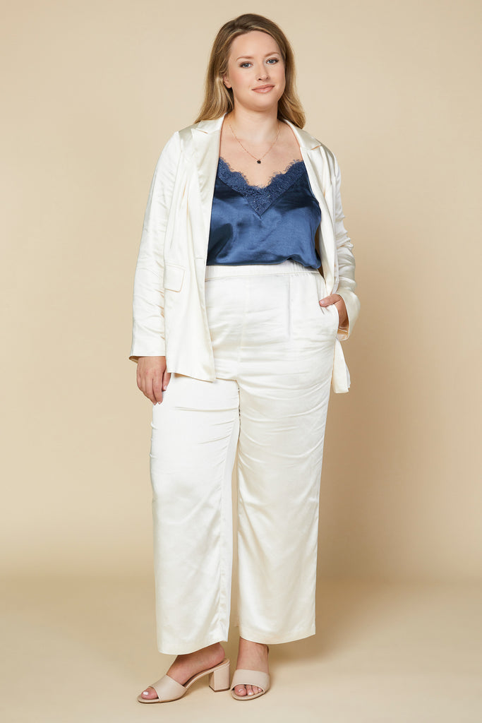 Plus Size - Satin Tailored Blazer