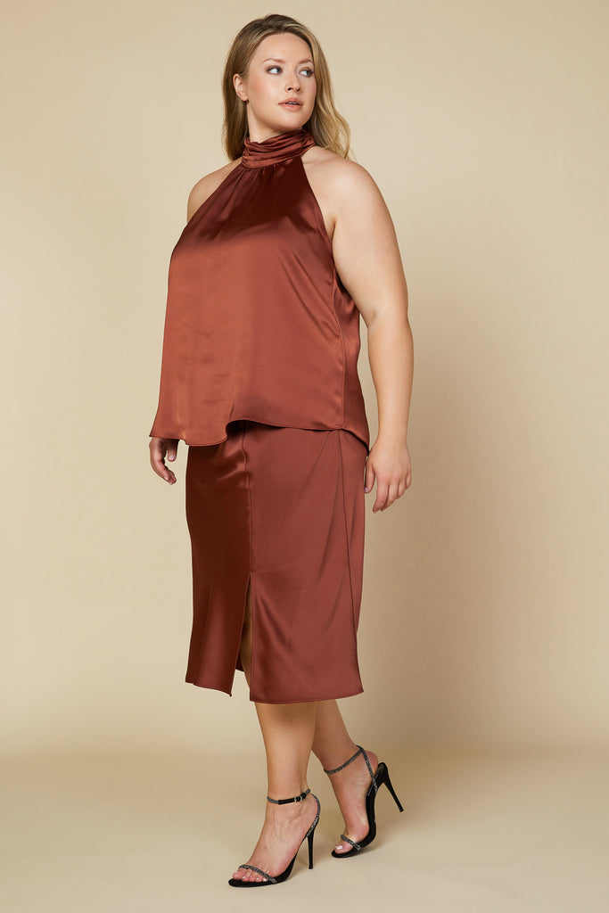 Plus Size - Bow Halter Top