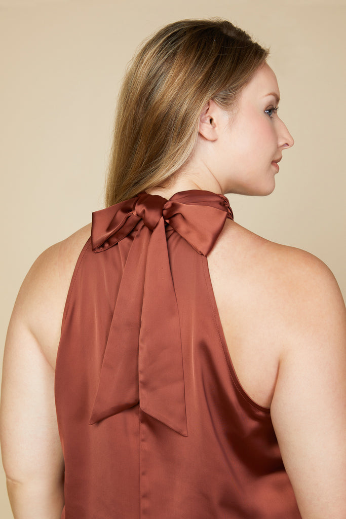 Plus Size - Bow Halter Top