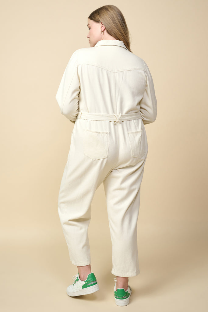 Plus Size - Cotton Twill Utility Jumpsuit