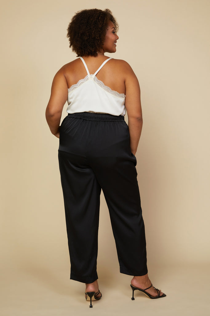 Plus Size - Satin Straight Leg Pant