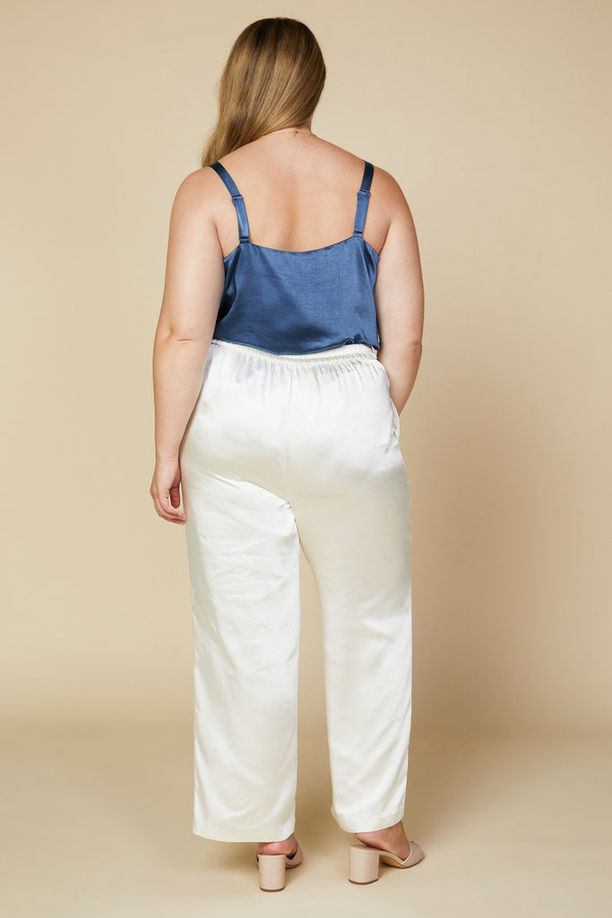 Plus Size - Satin Straight Leg Pant