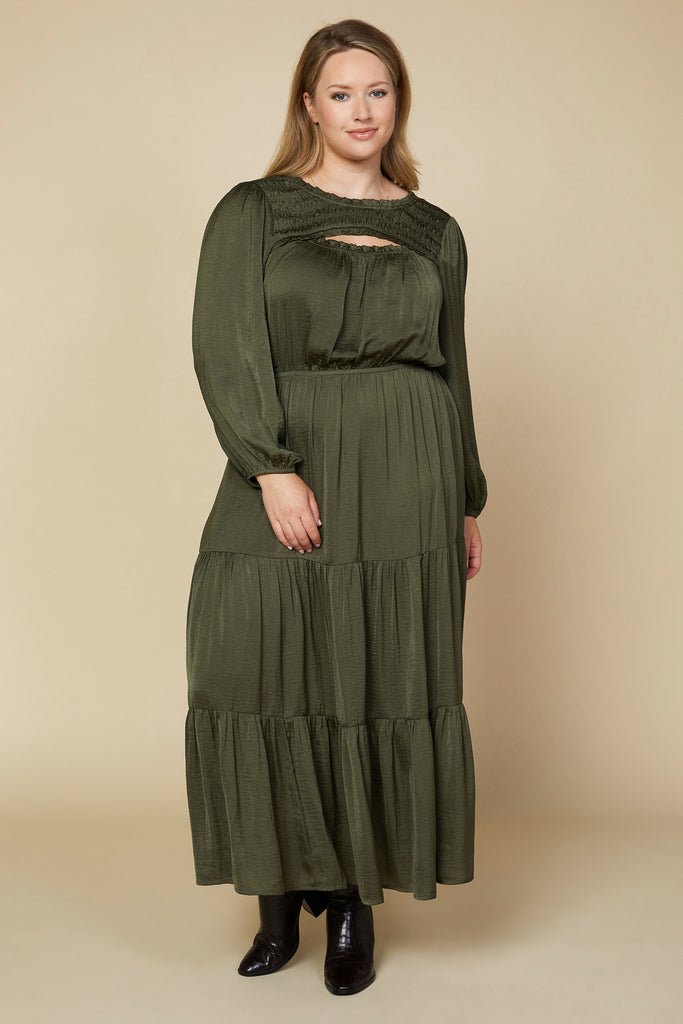 Plus Size - Tiered Cutout Maxi Dress