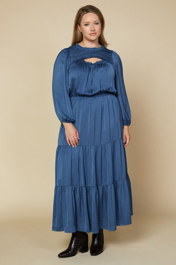 Plus Size - Tiered Cutout Maxi Dress