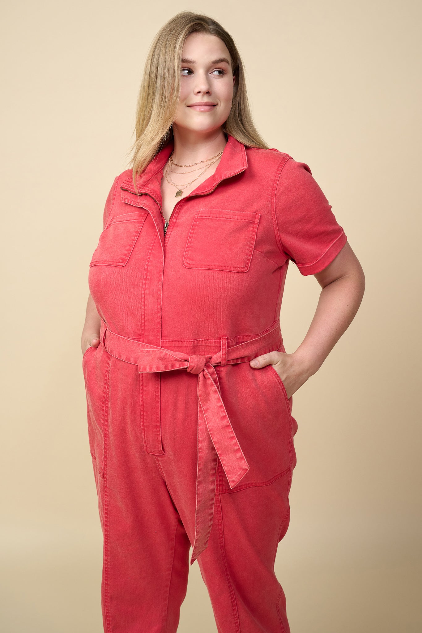 Red plus jumpsuit hot sale