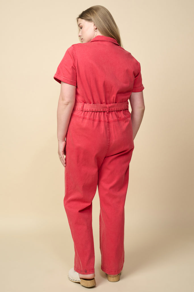 Plus Size - Washed Utility Jumpsuit