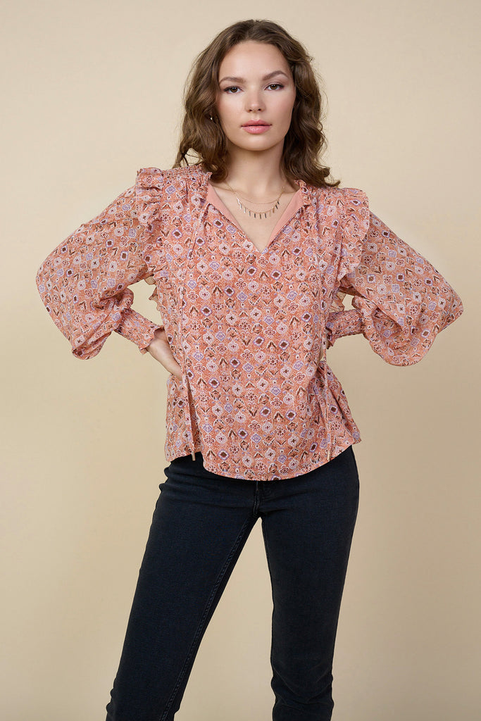 Smocked Shoulder Blouse