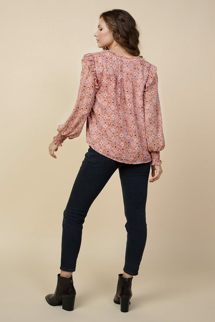 Smocked Shoulder Blouse