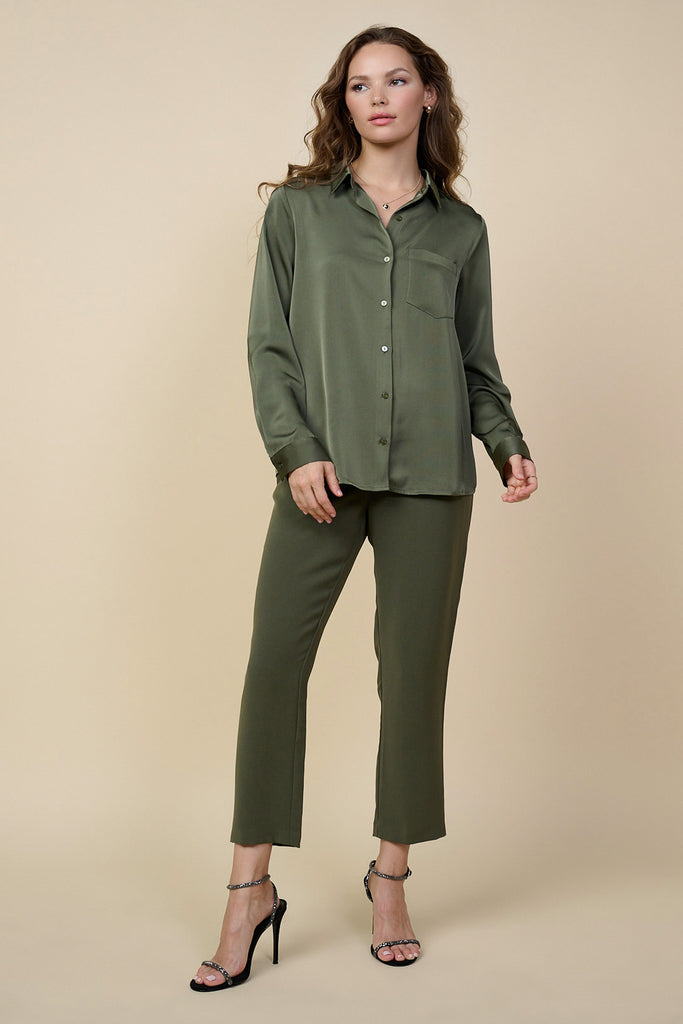 Satin Button Down Top