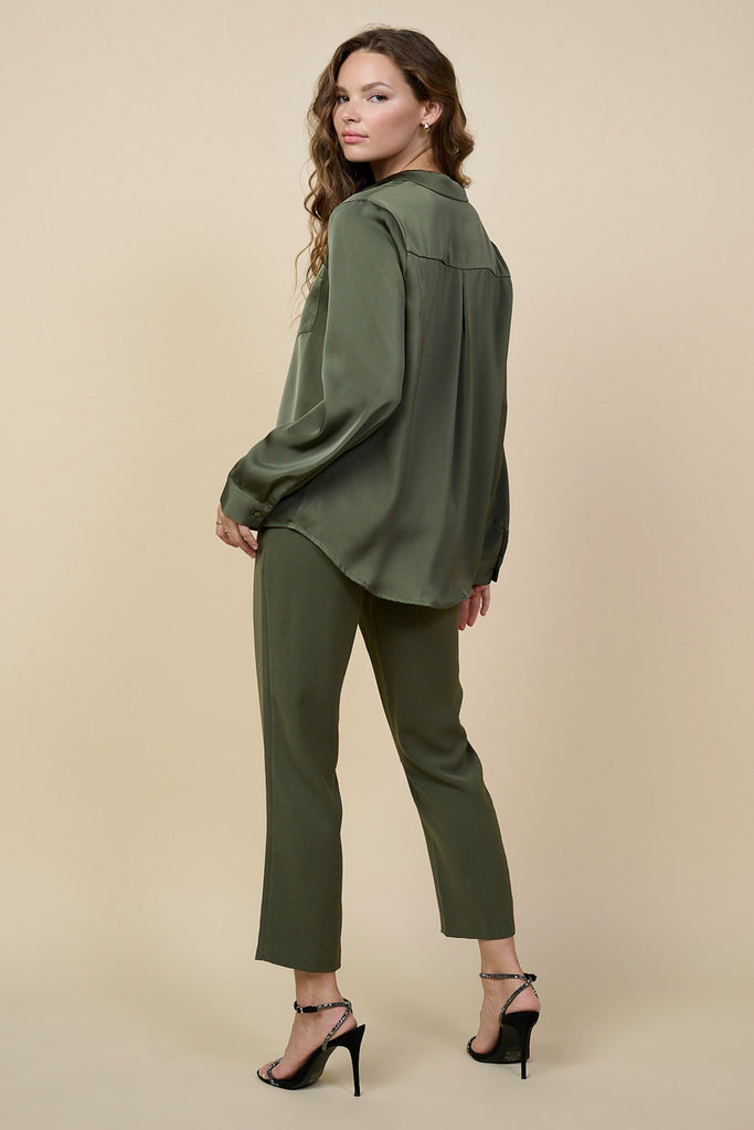 Satin Button Down Top