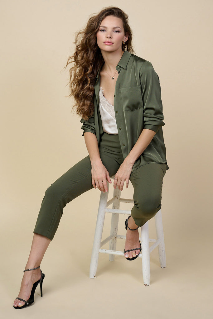Satin Button Down Top